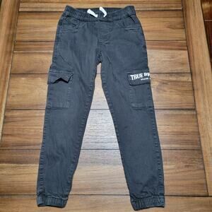 True Religion Kids Pull-On Black Cargo Pants w/ Ties - Size Small